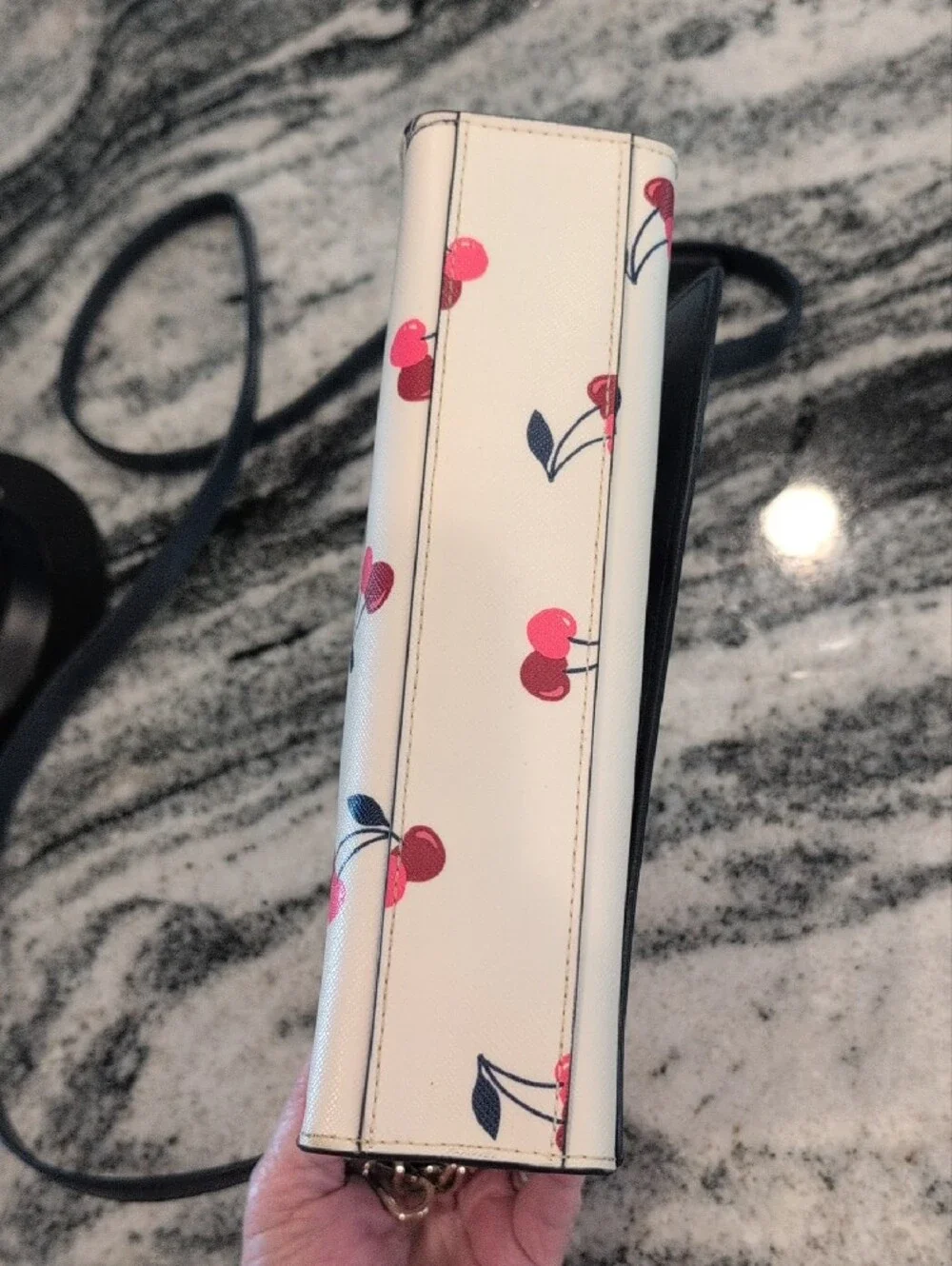 kate spade Cream Crossbody with Pink Cherry Print